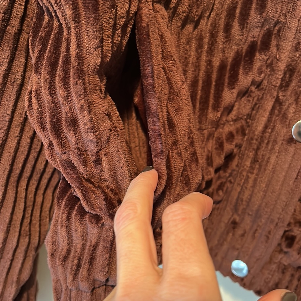 Brown Ribbed Soft Jacket - Picture 5 of 8